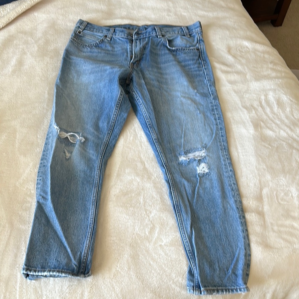 Women's Blue Distressed Jeans